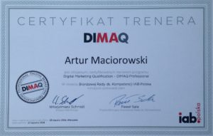 DIMAQ IAB trener certyfikowany Artur Maciorowski